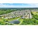 Gorgeous aerial view of suburban homes with a large community pond nearby at 3284 Clary Blvd South Dr, Greenwood, IN 46143