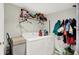 Laundry room with washer, dryer, shelving and storage at 3284 Clary Blvd South Dr, Greenwood, IN 46143
