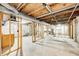 Unfinished basement with wood framing, duct work, and exposed ceiling at 3512 N Wakeland Rd, Paragon, IN 46166