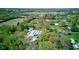Overhead shot of greenhouses surrounded by trees and a house, offering a serene, private setting at 3533 Alexandria Pike, Anderson, IN 46012