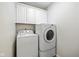Neat laundry room with washer, dryer, and cabinets at 3926 Rosefinch Cir, Indianapolis, IN 46228