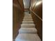 Carpeted stairway with wood paneling offering access to upper levels at 404 E Madison St, Alexandria, IN 46001