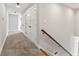 Upstairs hallway with carpet, recessed lighting and doors at 4808 Lakeview Dr, Greenwood, IN 46143