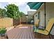 Charming back deck with outdoor seating, decorative plants, and a privacy screen at 4818 Winthrop Ave, Indianapolis, IN 46205