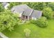 Aerial view of a home featuring mature landscaping, green lawn and a brick facade at 4949 Jennings Dr, Carmel, IN 46033