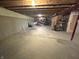Unfinished basement area with concrete flooring, exposed ceiling, and potential for customization at 5010 Cabrillo Dr, Plainfield, IN 46168