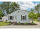 Inviting single-story home with light blue siding, black shutters, and a well-maintained front yard, set against a clear blue sky at 604 Alexandria Pike, Anderson, IN 46012