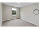 Neutral bedroom featuring soft carpet, ample lighting, and modern finishes at 6917 Wolf Creek Ct, Whitestown, IN 46075