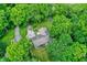 Aerial shot showcasing the property's layout, surrounded by lush greenery and mature trees at 741 Fairway Dr, Indianapolis, IN 46260