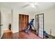 Bedroom with hardwood floors, closet, and natural light at 741 Fairway Dr, Indianapolis, IN 46260