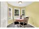 Bright breakfast nook featuring natural light, white chairs, and table with checkered tablecloth at 7521 Kilbarron Cir, Indianapolis, IN 46217