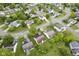 Residential aerial view highlighting neat homes and manicured landscapes in a quiet neighborhood setting at 7724 Blackthorn Dr, Indianapolis, IN 46236