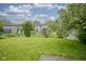 Spacious backyard featuring a lush lawn, mature trees, and a fenced perimeter for privacy and security at 7724 Blackthorn Dr, Indianapolis, IN 46236
