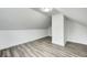 Bright bedroom featuring modern floors, neutral walls, and unique ceiling at 805 N Euclid Ave, Indianapolis, IN 46201