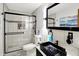 Modern bathroom features a glass-enclosed shower and vanity at 8272 Calgary Ct, Indianapolis, IN 46268