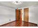 Comfortable bedroom with beautiful floors and a ceiling fan light at 8272 Calgary Ct, Indianapolis, IN 46268