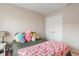 Bedroom with a comfortable full sized bed and several cute stuffed animals on it at 9090 Demarest Dr, Fishers, IN 46038