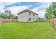 Spacious backyard featuring a lush lawn with a privacy fence, perfect for outdoor activities at 9754 Bradford Knoll Dr, Fishers, IN 46037