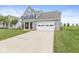 Attractive two-story home with a manicured lawn, a spacious driveway, and a charming covered porch at , Brownsburg, IN 46112