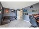 This bedroom features a gray color scheme, pull-out sofa, wall decor, and a desk area at 110 Avon Ln, Noblesville, IN 46062