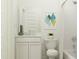 Clean bathroom with vanity, mirror, and shower at 15363 Alperton Rd, Fishers, IN 46037