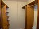 Walk-in closet featuring built-in shelving and storage for optimal organization at 203 W 3Rd St, Sheridan, IN 46069