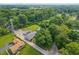 Aerial view of a charming home surrounded by lush greenery and mature trees at 3735 Marrison Pl, Indianapolis, IN 46205