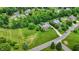 Aerial view of a neighborhood with lush greenery and well-maintained homes at 4123 S Village Row, New Palestine, IN 46163