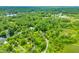 Expansive aerial view of the property surrounded by lush greenery, showcasing its serene location at 429 E Hoover Dr, Nineveh, IN 46164