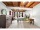 Charming bedroom featuring a wood plank ceiling, windows, and a comfortable bed at 429 E Hoover Dr, Nineveh, IN 46164
