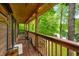 Wood deck with view of the backyard and private creek at 429 E Hoover Dr, Nineveh, IN 46164