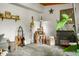 Stylish living room features guitars, a fireplace, and unique decor that add to its charm at 429 E Hoover Dr, Nineveh, IN 46164