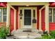 Inviting covered front porch with traditional columns and address plaque at 4912 Central Ave, Indianapolis, IN 46205