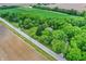 Aerial view of a property surrounded by lush greenery and farmland, accessible by a road at 4990 E County Road 750 S, Brownsburg, IN 46112