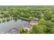 Picturesque aerial shot of lakeside apartment complex with mature trees and scenic waterfront views at 6760 Spirit Lake Dr # 11, Indianapolis, IN 46220