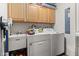 Laundry room featuring a washer, dryer, sink, storage cabinets and a vacuum at 6760 Spirit Lake Dr # 11, Indianapolis, IN 46220