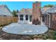 Backyard featuring a concrete patio, brick chimney, and lots of light at 6845 Arjay Dr, Indianapolis, IN 46217
