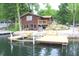 Lake house with multiple docks and lakeside appeal at 6937 Muskrat Dr, , IN 46164