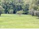The lush green backyard is visited by a deer and lined with mature trees at 7380 N 225 W, Lebanon, IN 46052