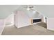 Attic bedroom with light carpet, vaulted ceilings, and fan at 7380 N 225 W, Lebanon, IN 46052