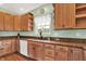 Kitchen featuring wood cabinets and granite countertops at 7380 N 225 W, Lebanon, IN 46052