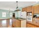 Kitchen island with granite countertops and stainless steel appliances at 7380 N 225 W, Lebanon, IN 46052