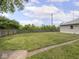 Expansive backyard with green grass, a partial fence, and a skyline view at 914 English Ave, Indianapolis, IN 46203
