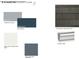 Exterior color palette displaying siding, trim, and shingles options for home customization, plus other construction details at 1073 Fuller Ln, Shelbyville, IN 46176