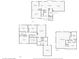 Detailed floorplan of first and second floors and the basement, illustrating layout and room dimensions at 1410 Shadow Ct, Zionsville, IN 46077
