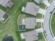 Aerial view of home showcasing backyard, patio, playset and nearby pond at 1661 Devonshire Ave, Avon, IN 46123