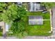Aerial view of a home with a big backyard, surrounded by mature trees at 1802 Sugar Grove Ave, Indianapolis, IN 46202