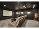 Home theater offers a large screen, comfortable seating, and immersive viewing experience at 18398 Cross Lakes Ct, Westfield, IN 46074