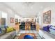 Bright, open-concept living room and kitchen featuring hardwood floors and comfortable seating at 201 St Andrews Ave, Edinburgh, IN 46124