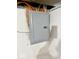 Interior view of the gray electrical panel installed on the wall at 2015 S Hackley St, Muncie, IN 47302